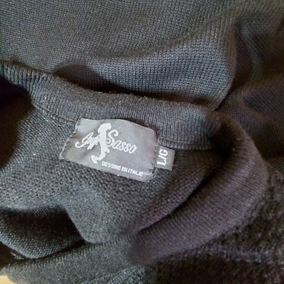 GRAN SASSO Vintage Black Knit Sweater Vest Wooblend Made In Canada Size Large - Picture 6 of 8